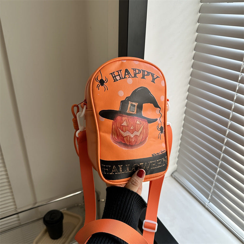 Halloween-schoudertas met Pompoen- en Spookmotieven