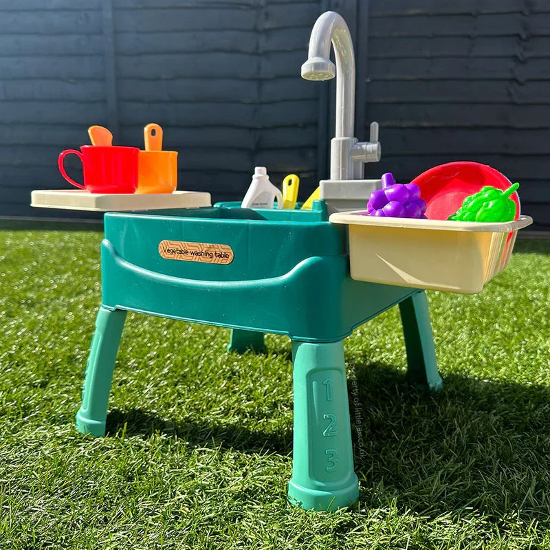 Speelkeuken Met Waterfunctie En Interactief Ontwerp Voor Kinderspel