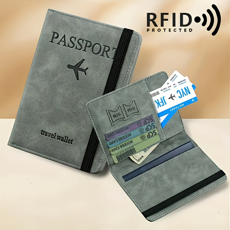 RFID‑Blokkerende Paspoort- en Reisportemonnee met Verstelbare Riem
