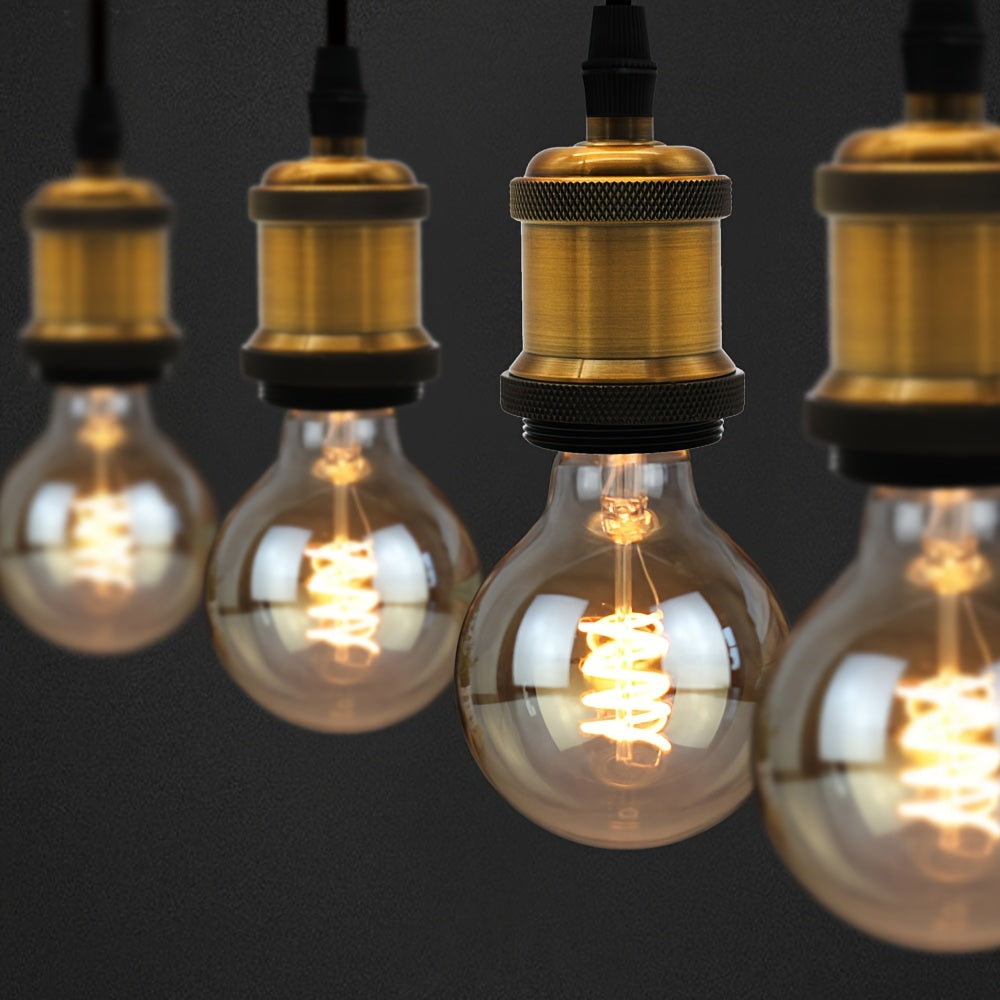 AmberGlow Spiraal LED-lampen – Set van 2 Vintage Bolvormige Lichtbronnen