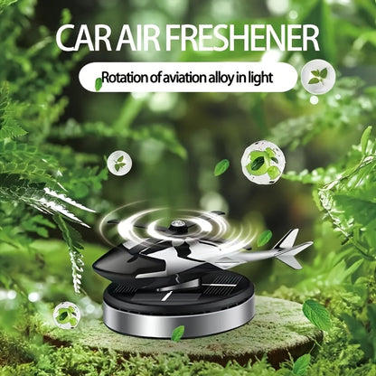 Zilverkleurige Solar Roterende Helikopter Auto Diffuser