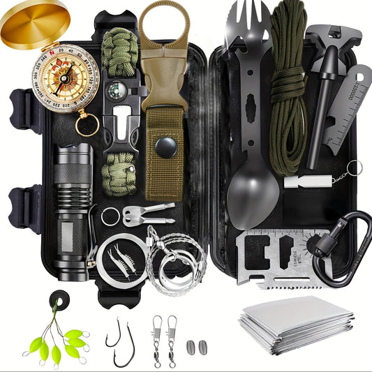 15-in-1 SOS Noodgereedschap Kit – Tactische Overlevingsset voor Outdoor Avonturen