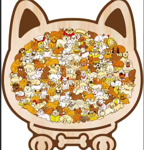 Houten Kattenpuzzel Met 135 Stukjes Voor Ontspanning En Decoratie