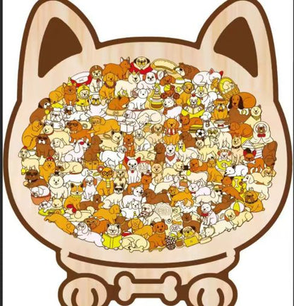 Houten Kattenpuzzel Met 135 Stukjes Voor Ontspanning En Decoratie
