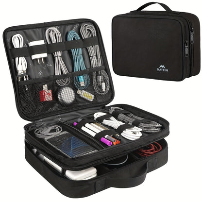 TechFlex Organizer Tas – Grote Heavy-Duty Reisopberger met Verstelbare Indeling & Kabelmanagement