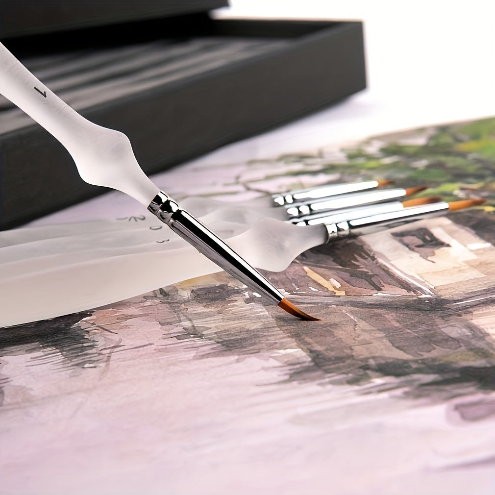 Micro detailpenselen – 5-delige set met korte steel voor aquarel, acryl en miniatuurschildering