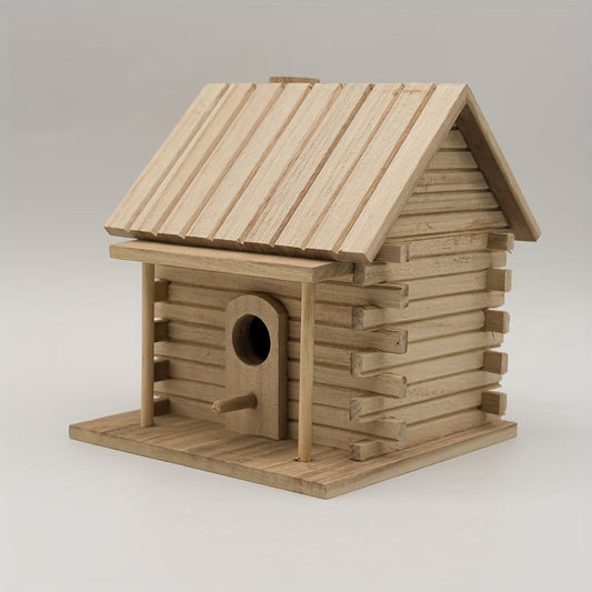 Handgemaakt Houten Vogelhuisje – Natuurlijk & Decoratief voor Kleine Vogels