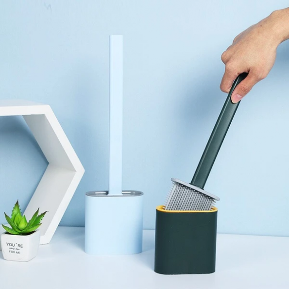 Siliconen Toiletborstel Met Ventilerende Houder Voor Hygiënische Reiniging