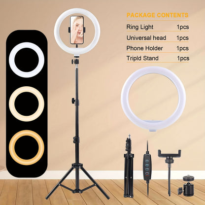 LED Ringlicht 10‑inch met Verstelbaar Statief