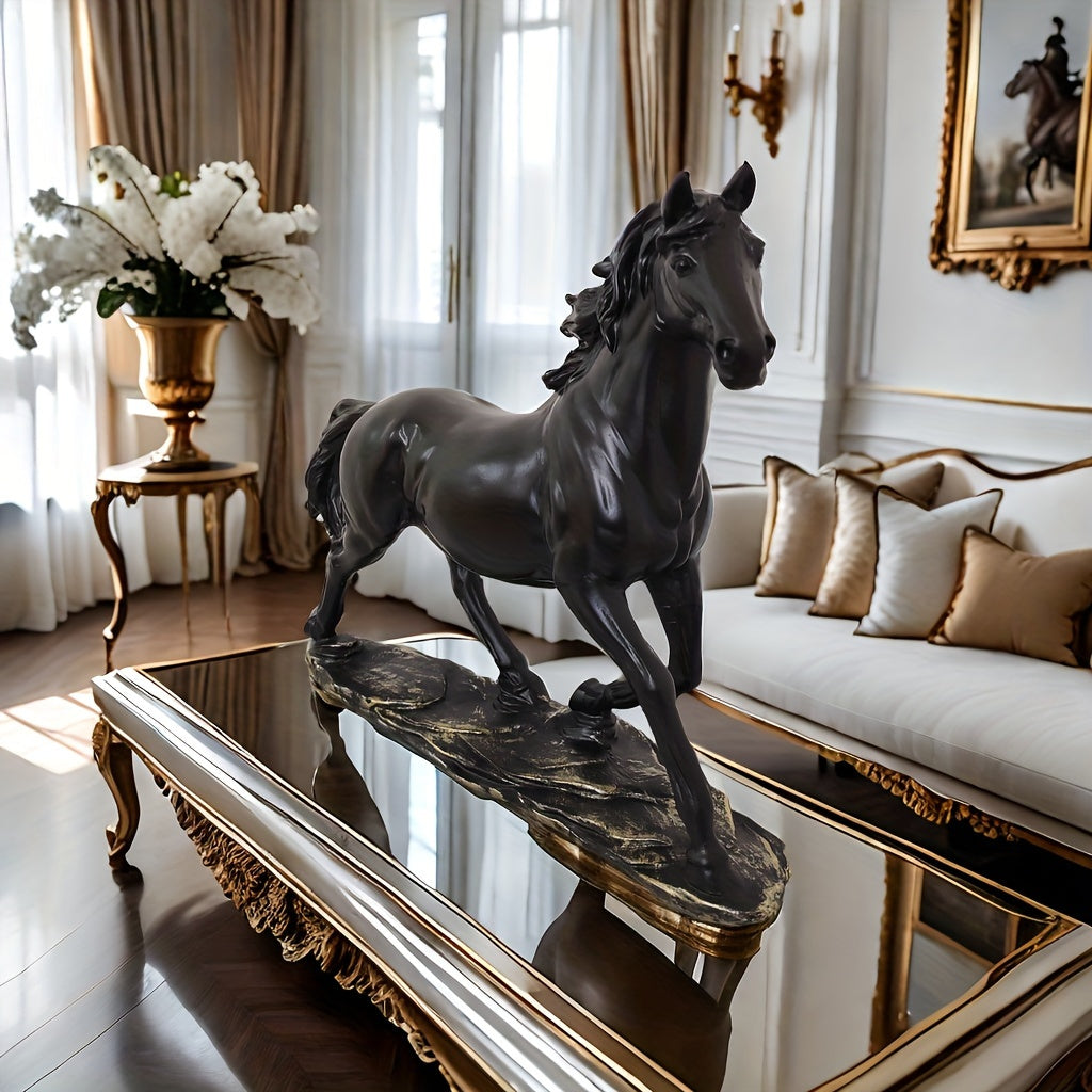 Equinox Paardbeeld – Vintage Resin Sculptuur voor Binnen & Buiten