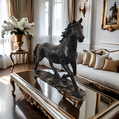 Equinox Paardbeeld – Vintage Resin Sculptuur voor Binnen & Buiten