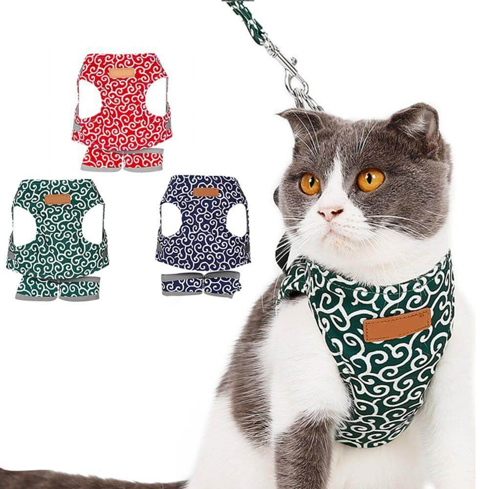 Comfortabel Kattenharnas Met Ademend Vest En Riem