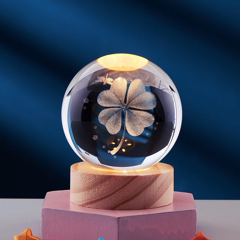 3d led nachtlamp met kristallen ontwerp
