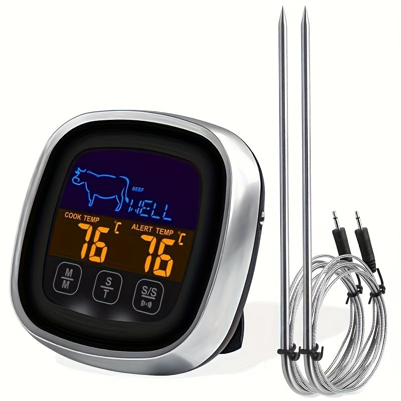 Altijd op Temperatuur – Digitale BBQ Thermometer met Dubbele Sonde & Touchscreen