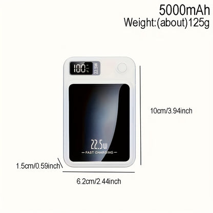 10.000 mAh Magnetische Powerbank – LED-display, USB Type-C