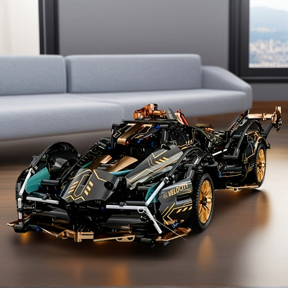 Beperkte editie sportwagen bouwset in zwart-goud