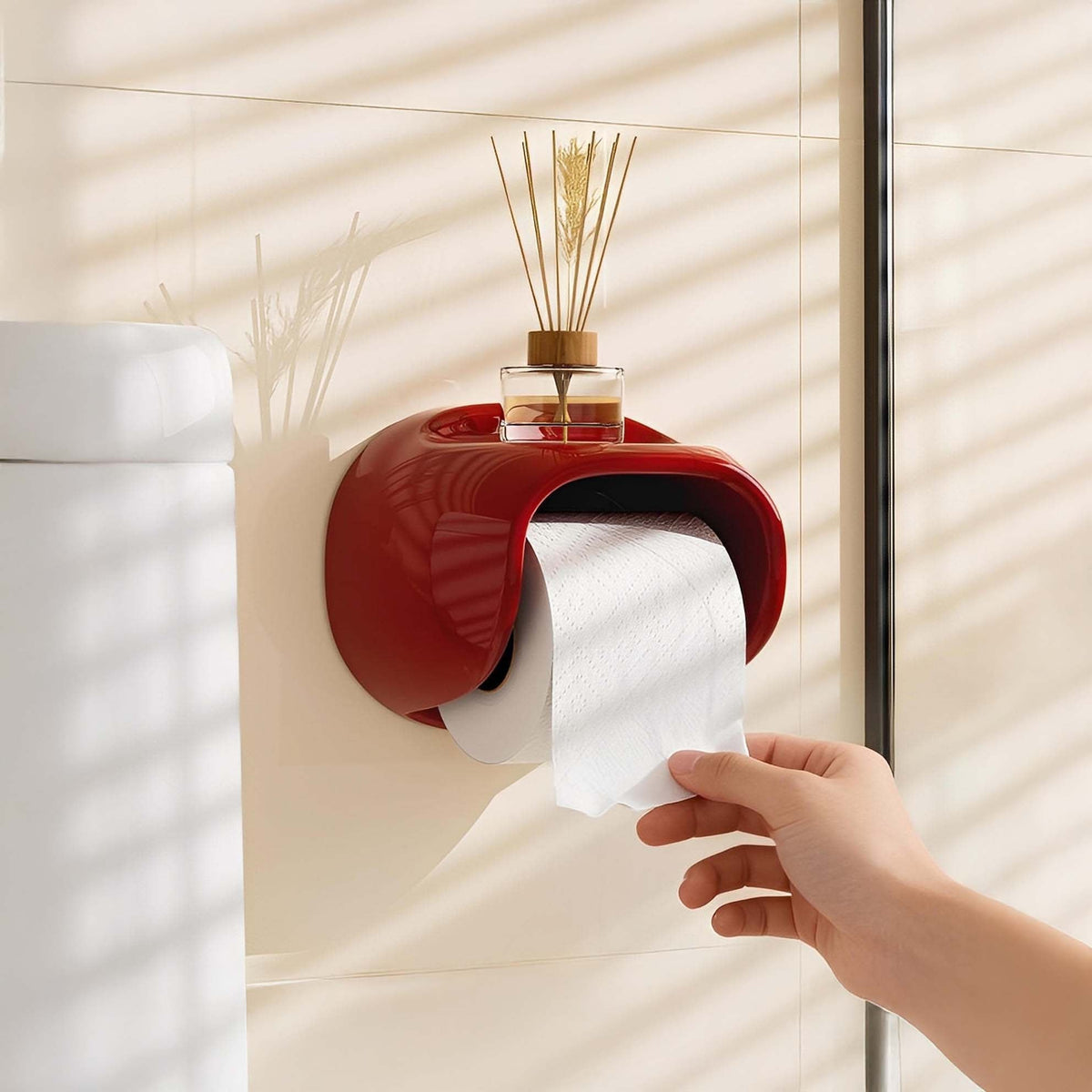 Wandhouder Voor Toiletpapier Met Opbergvak En Modern Rond Design