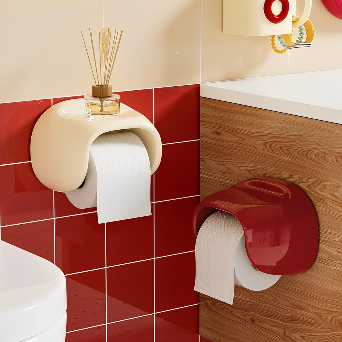 Wandhouder Voor Toiletpapier Met Opbergvak En Modern Rond Design