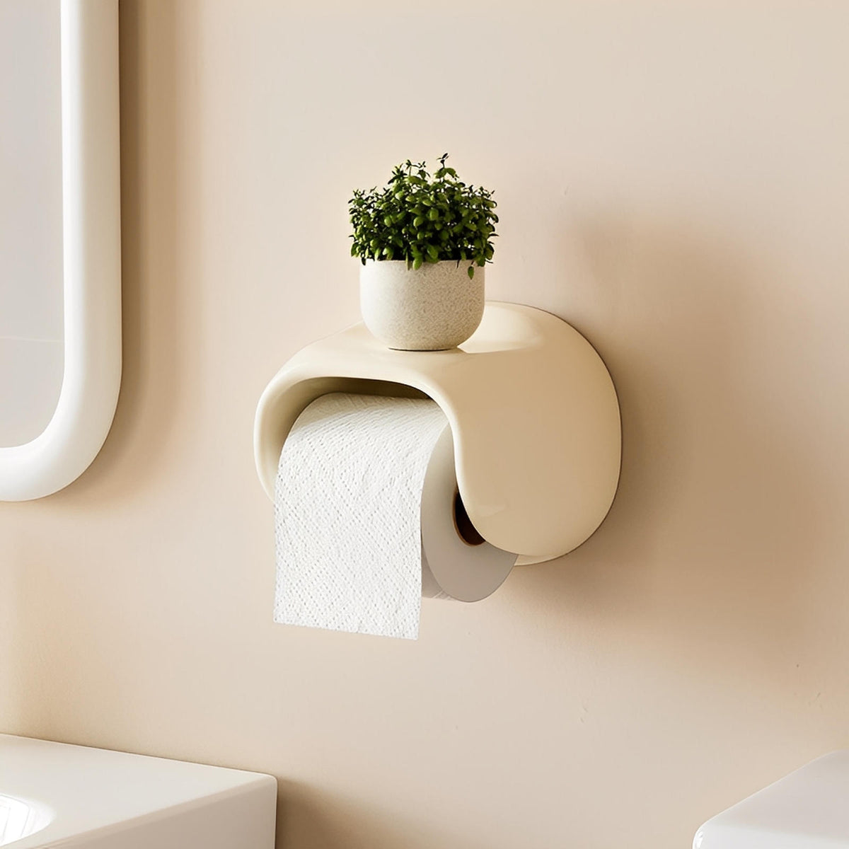 Wandhouder Voor Toiletpapier Met Opbergvak En Modern Rond Design