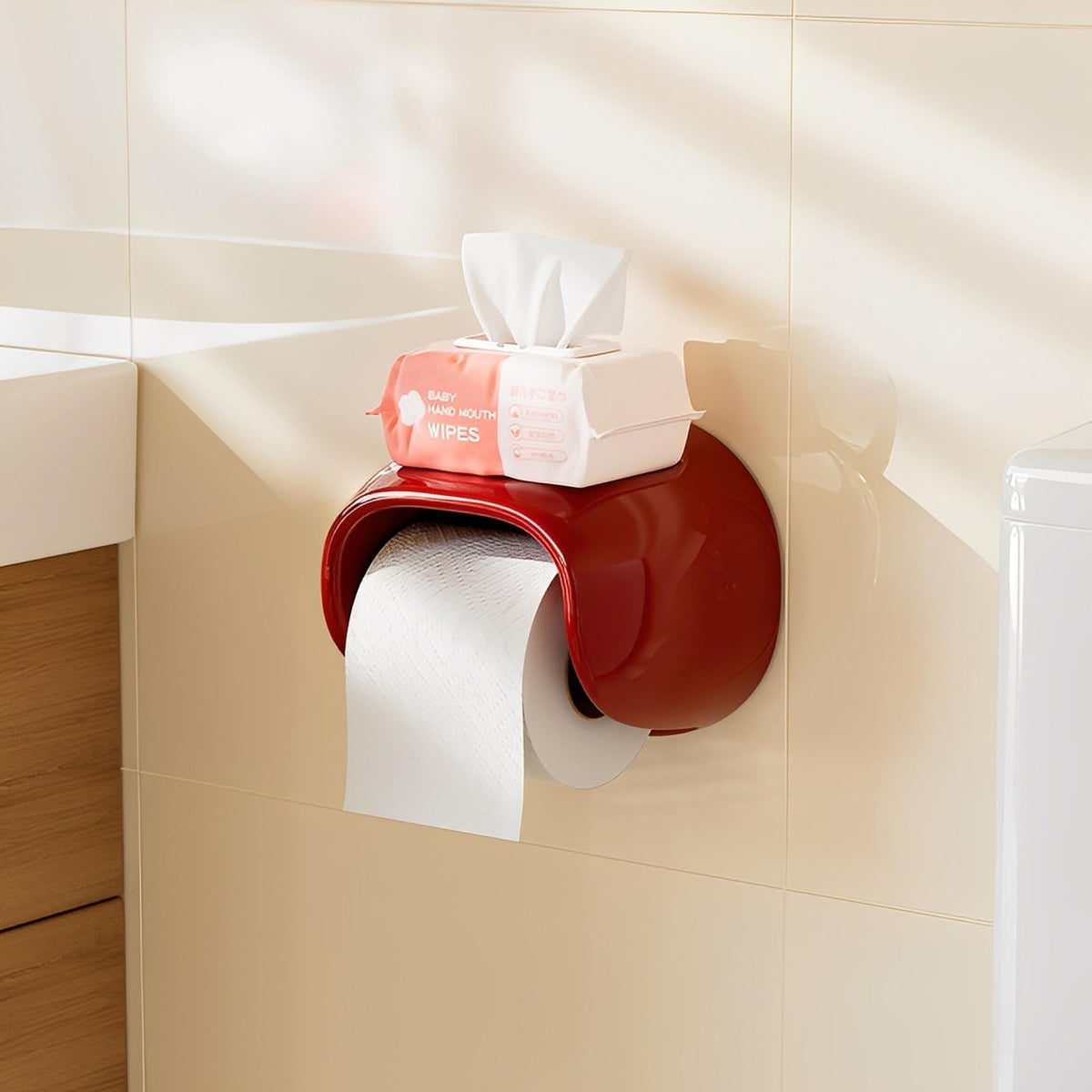 Wandhouder Voor Toiletpapier Met Opbergvak En Modern Rond Design
