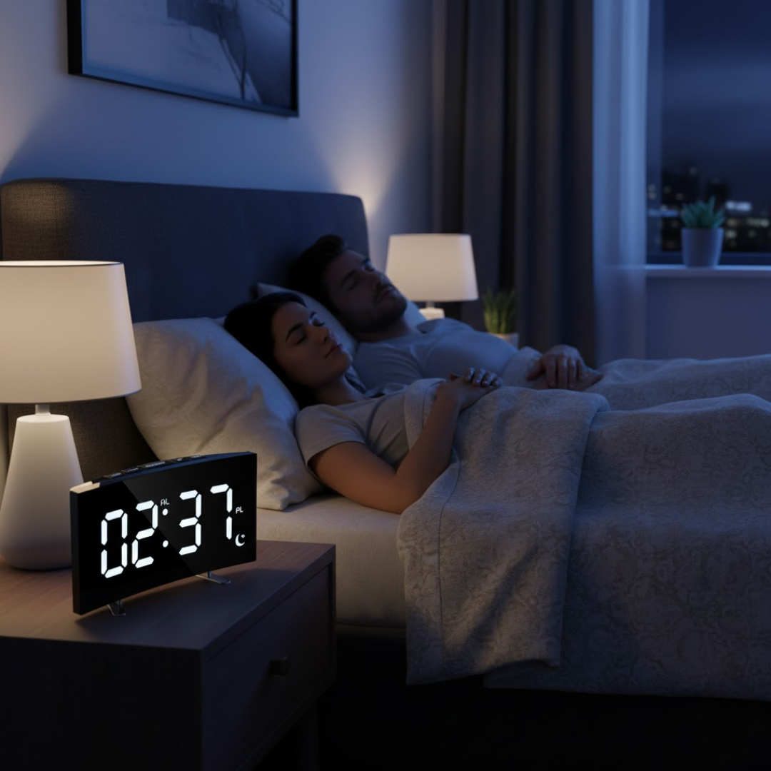 Digitale Wekker met Gebogen Leddisplay
