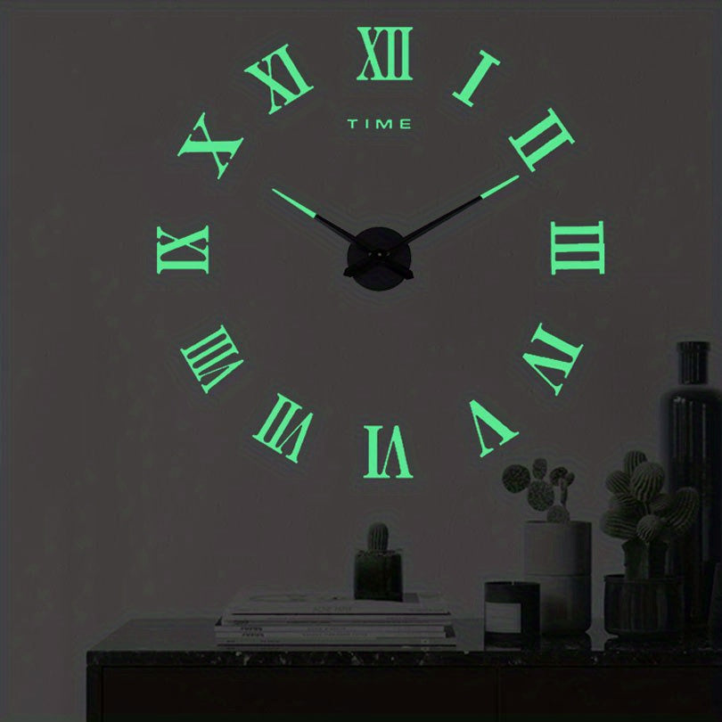 Glowtick XL Wandklok – Moderne Vintage Klok met Romeinse Cijfers & Minimalistisch Ontwerp (Ø 120 cm)