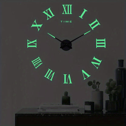 Glowtick XL Wandklok – Moderne Vintage Klok met Romeinse Cijfers & Minimalistisch Ontwerp (Ø 120 cm)