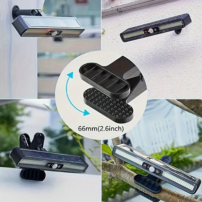 Ultraheldere Solar Clip‑On Buitenlamp met Bewegingssensor en 1200mAh Accu