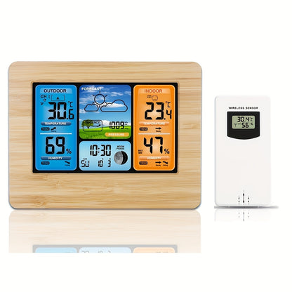 Weerstation voor Thuis – Kleurenscherm met Binnen/Buiten Thermometer & Draadloze Sensor