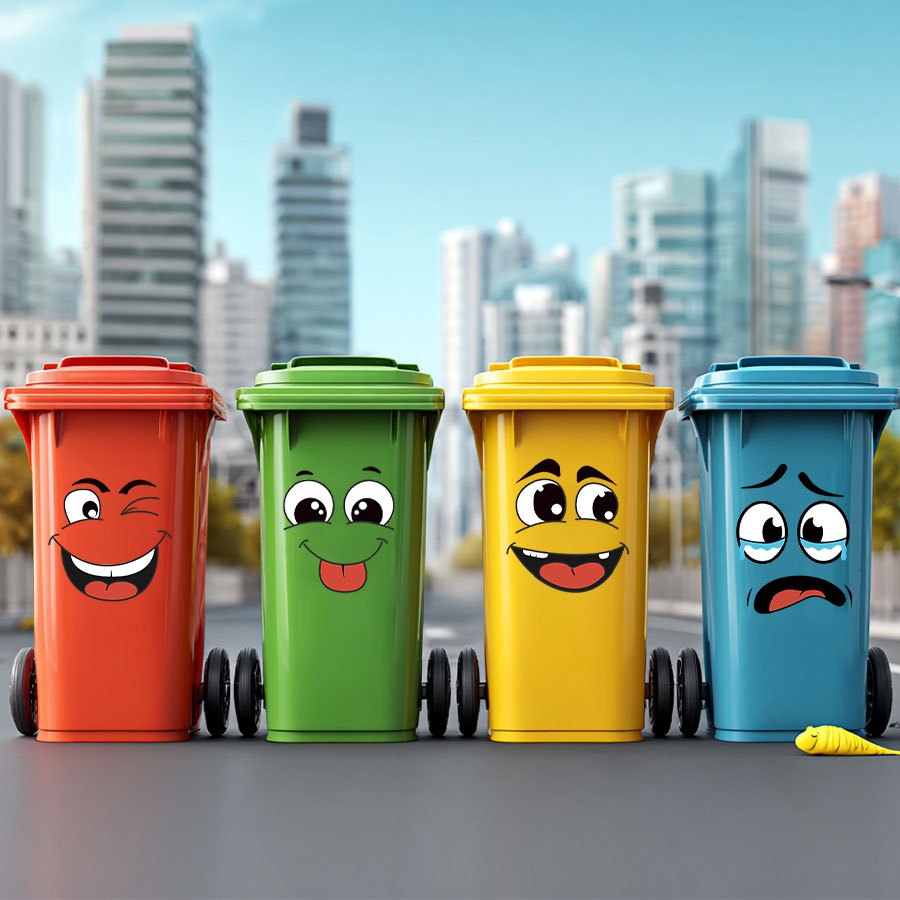 Set van 4 cartoon gezichtstickers – zelfklevend en verwijderbaar