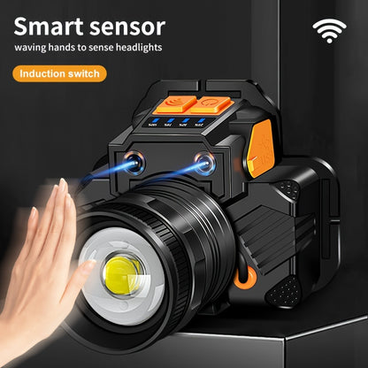 Oplaadbare Sensor Hoofdlamp met Led Hoofdlamp‑functionaliteit voor Outdoor & Werk
