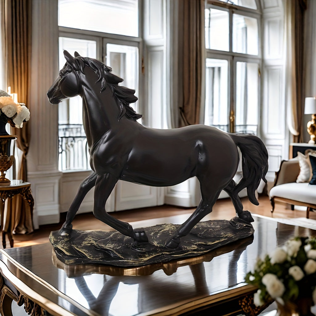 Equinox Paardbeeld – Vintage Resin Sculptuur voor Binnen & Buiten
