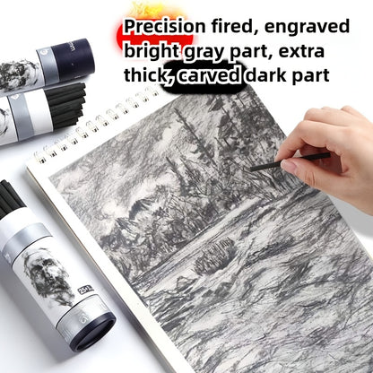 28-delige Houtskool Teken Set – Ergonomisch & Geschikt voor Gedetailleerd Tekenen