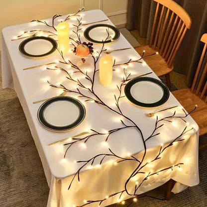 AMill Wilgenrank Wandlamp – USB 96 LED Warm Wit voor Feestelijke Muurdecoratie