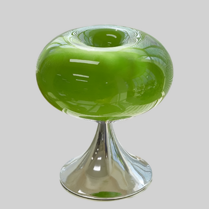 Vintage Appel Tafellamp van Glas in Bauhaus Stijl