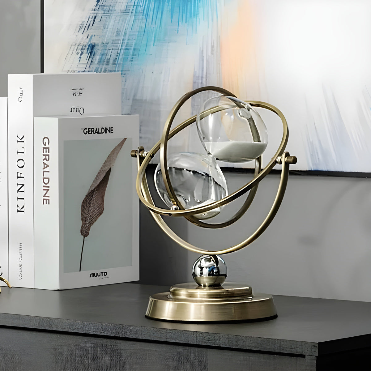 Decoratieve Zandloper Met Luxe Metalen Frame