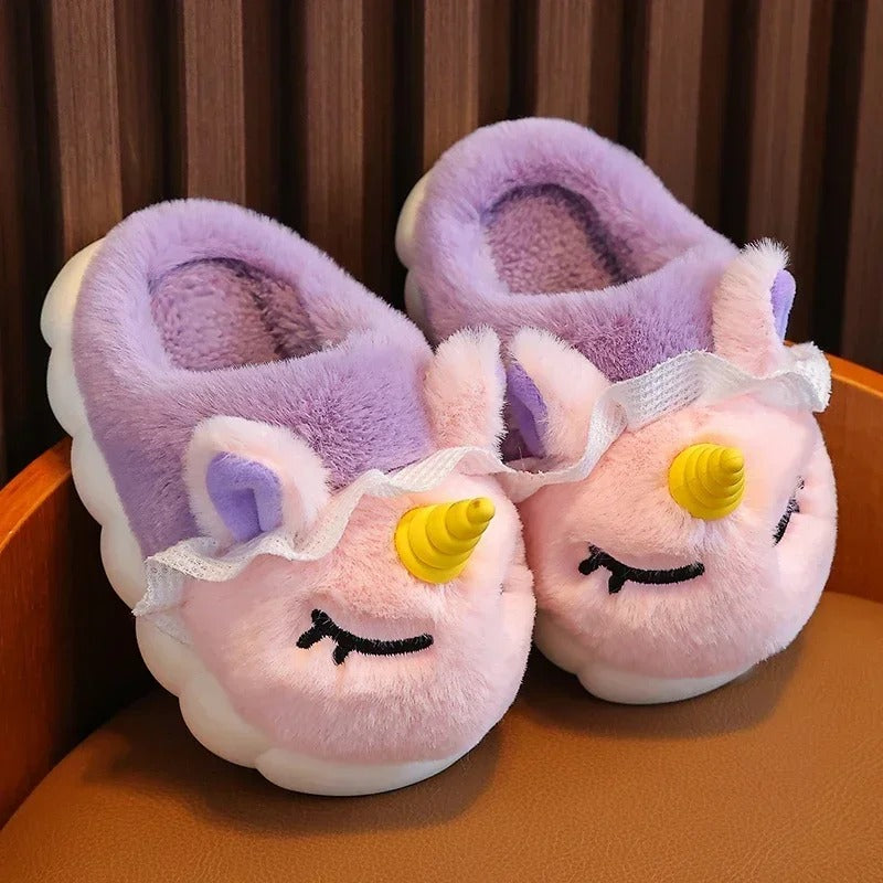 Kinder Eenhoorn Pluche Pantoffel Met Zachte Warmte En Dagelijkse Antislip Veiligheid