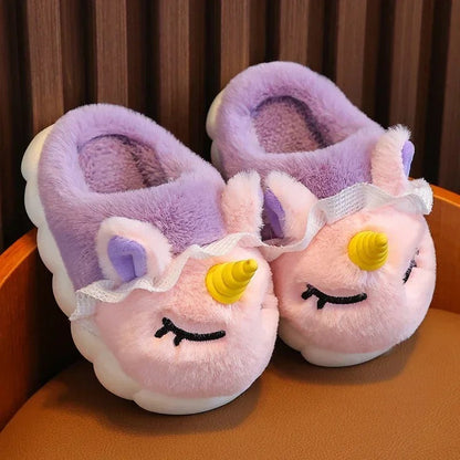 Kinder Eenhoorn Pluche Pantoffel Met Zachte Warmte En Dagelijkse Antislip Veiligheid
