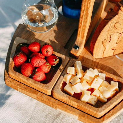 Houten Picknicktafel Voor Snacks, Drank En Dagelijks Buitenplezier
