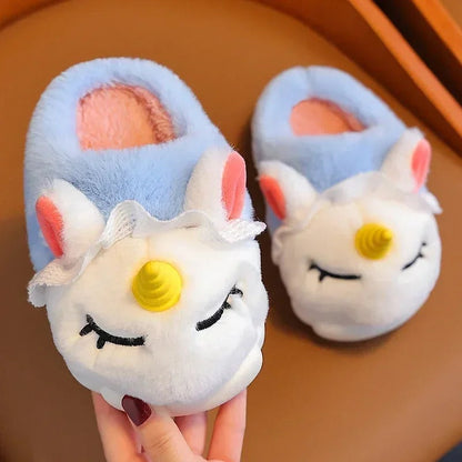 Kinder Eenhoorn Pluche Pantoffel Met Zachte Warmte En Dagelijkse Antislip Veiligheid