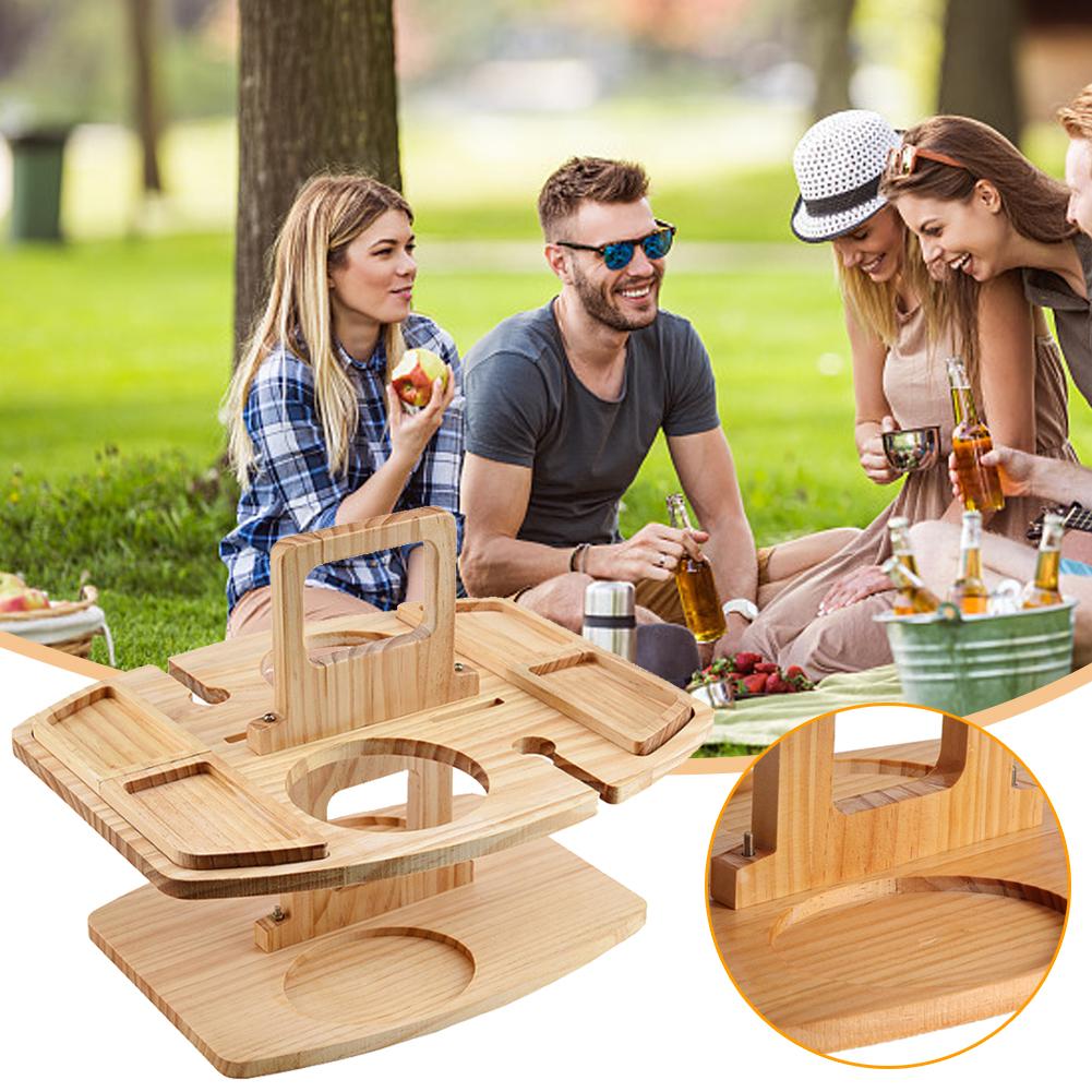 Houten Picknicktafel Voor Snacks, Drank En Dagelijks Buitenplezier