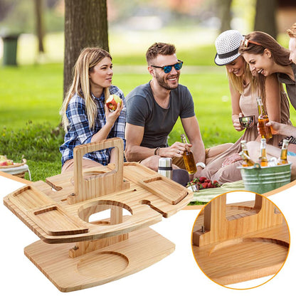 Houten Picknicktafel Voor Snacks, Drank En Dagelijks Buitenplezier