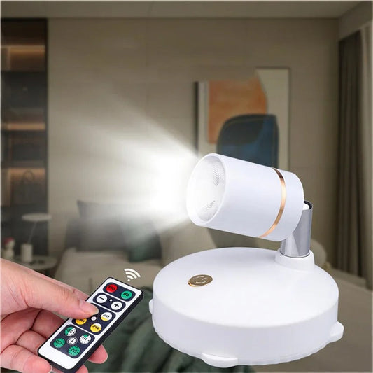 Draadloze LED‑Spotlamp met Afstandsbediening en Dimbare Lichtfunctie
