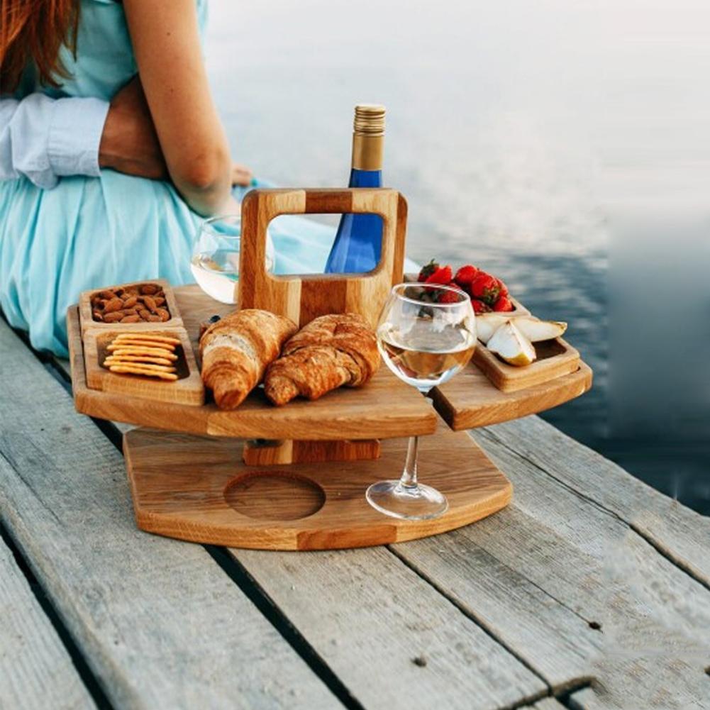 Houten Picknicktafel Voor Snacks, Drank En Dagelijks Buitenplezier