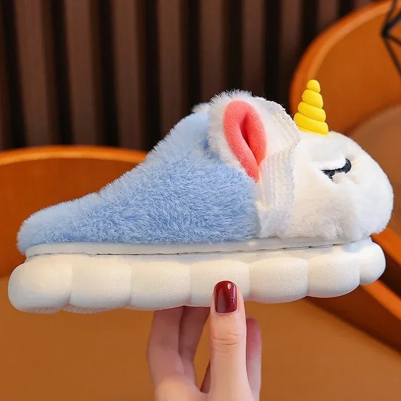 Kinder Eenhoorn Pluche Pantoffel Met Zachte Warmte En Dagelijkse Antislip Veiligheid