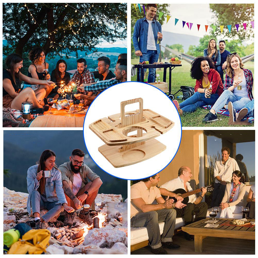 Houten Picknicktafel Voor Snacks, Drank En Dagelijks Buitenplezier