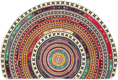 Halfronde Deurmat met Boho Mandala Patroon