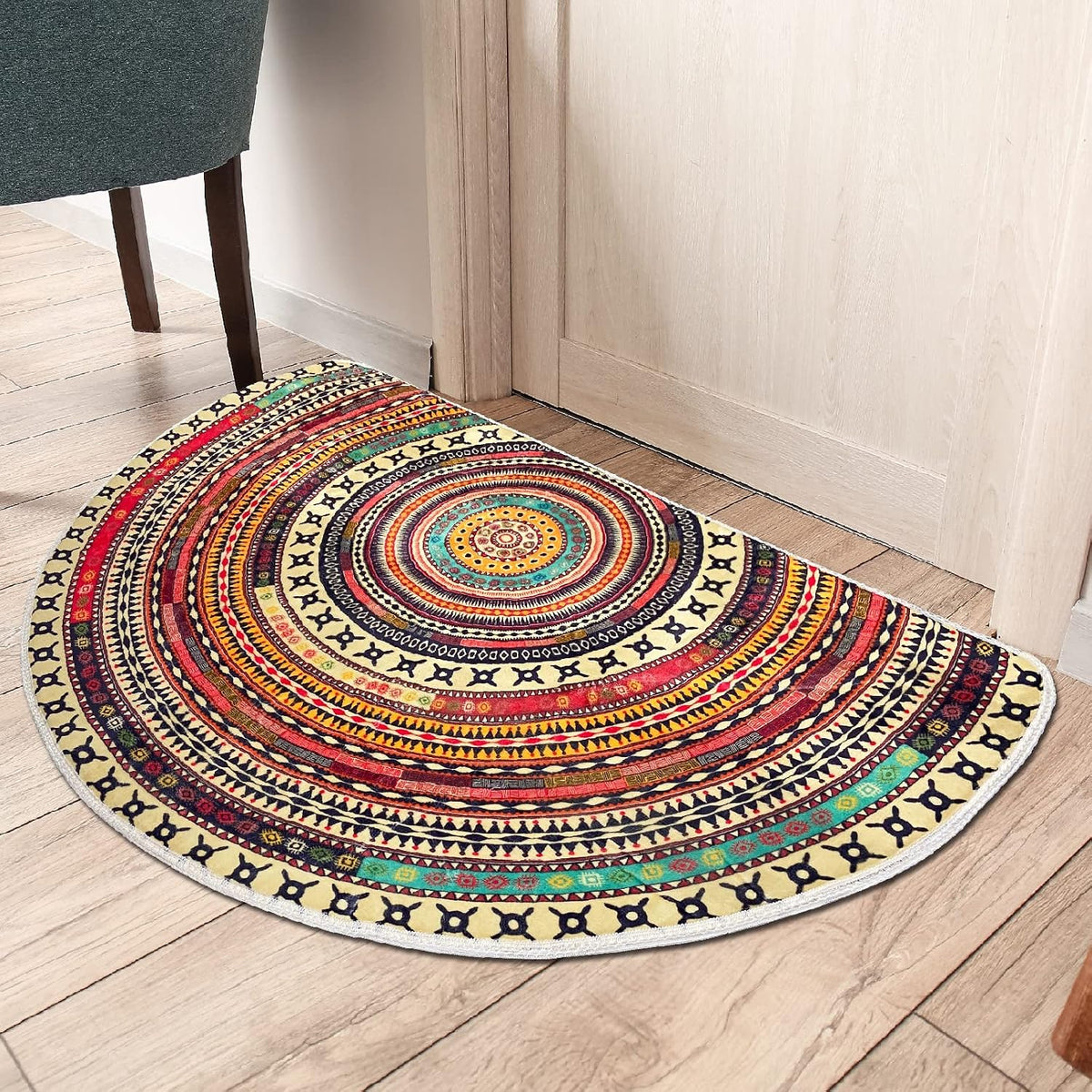 Halfronde Deurmat met Boho Mandala Patroon
