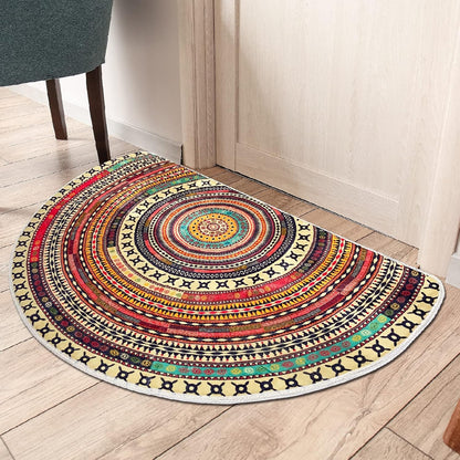 Halfronde Deurmat met Boho Mandala Patroon