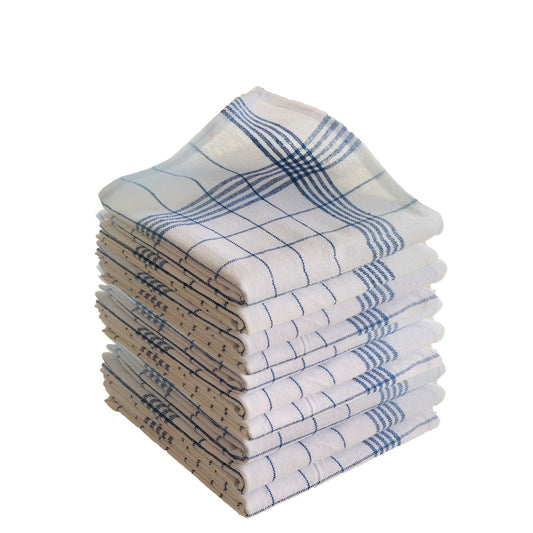 RetroCheck Theedoekenset – 10 Stuks Grote Geruite Keukendoeken van 100% Katoen